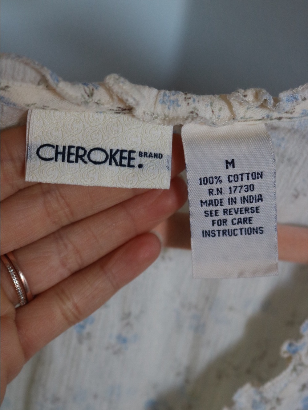 Cherokee Vintage Floral Cotton Dress Medium Cottagecore Prairie Fairy - Picture 5 of 10